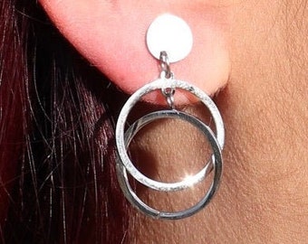 Earrings Minimalist Hoop,Circle Hoop Earrings, Silver Hoop Earrings,Minimalist Earrings Silver,Hood Earrings Silver,Boho Bohemian Earrings