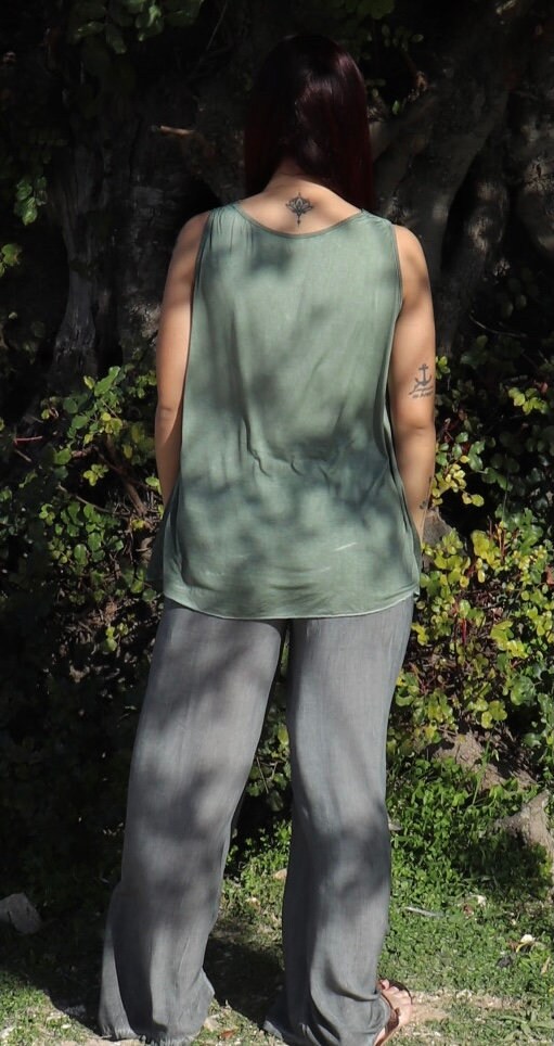 Tシャツ・カットソー GANNI Women Tunic Tops GA T4128 TITANITE11535 GREEN Green Women's Tops | Shirts, Blouses, Tees & Sweatshirts | GANNI
