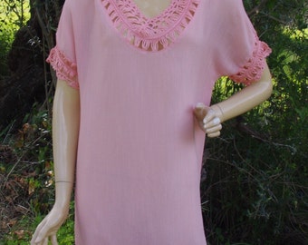 Cotton Tunic Pink Tunic Fashion Tunic Womens Tunic Maternity Top Summer Dress Tunic Tops Tunic Dress Boho Tunic Ethnic Dress