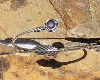 Silver Plated Bracelet,Adjustable Bracelet,Tribal Gypsy,Gemstone Bracelet,Amethyst Bracelet For Women ,Boho Bracelet,Bohemian  Bracelet