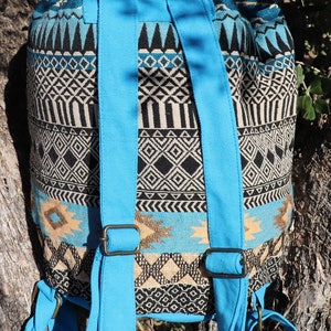 Rucksack, Burning Man Backpack,Rucksack Cotton,Rucksack Backpack Women,Aztec Backpack,Bucket Bag,Tribal Ethnic Hippie Bag,Festival Backpack image 6