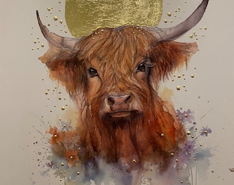 Heelan’ Coo with gold leaf