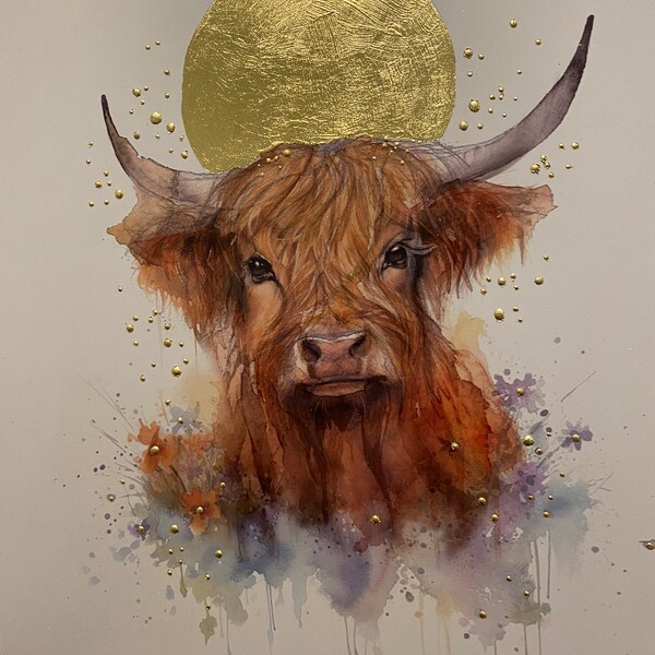 Heelan’ Coo with gold leaf