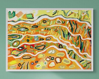 Orange and yellow landscape/ instant download/digital art