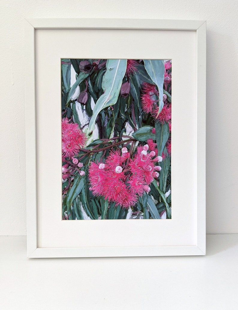 A2 pink eucalyptus downloadable botanical art print 45 x60cm