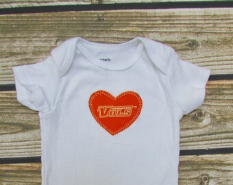 Baby Heart Snap Bodysuit with University of Tennessee fabric