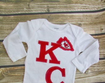 Baby Red KC Pride with Arrowhead Baby Snap Bodysuit