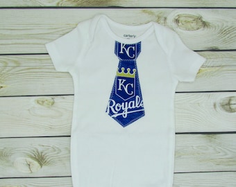 Baby Tie Snap Bodysuit with KC Royals fabric