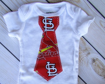 Baby Tie Snap Bodysuit with STL Cardinals fabric