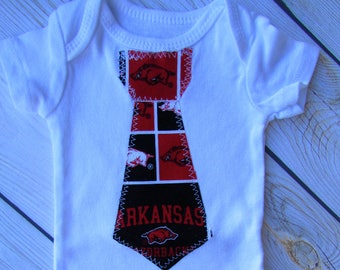 Baby Tie Snap Bodysuit with Arkansas fabric