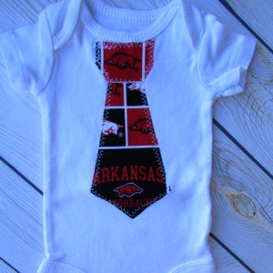 Baby Tie Snap Bodysuit with Arkansas fabric
