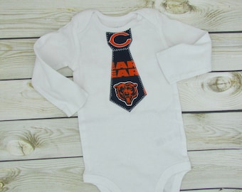 Baby Tie Snap Bodysuit with Chicago Bears fabric