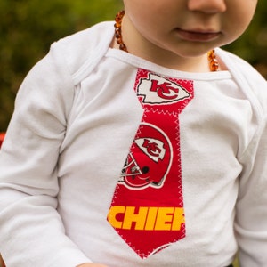 Football Baby Tie Snap Bodysuit with Chiefs fabric