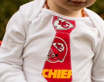 Football Baby Tie Snap Bodysuit with Chiefs fabric