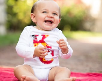 KC Pride Snap Bodysuit with Chiefs fabric