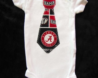 Baby Tie Snap Bodysuit with Alabama fabric