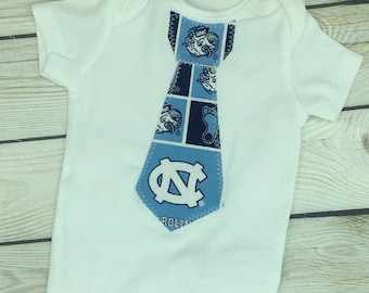 Baby Tie Snap Bodysuit with North Carolina fabric