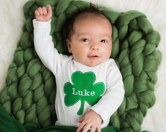 Baby Shamrock St. Patrick's Day Personalized snap bodysuit