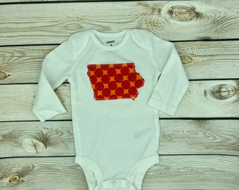 Baby Iowa State Shape Snap Bodysuit