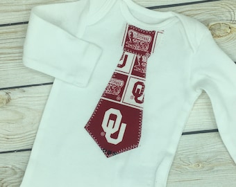 Baby Tie Snap Bodysuit with Oklahoma fabric