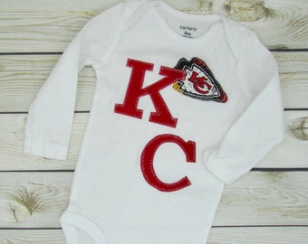 Baby Red KC Pride with Arrowhead Baby Snap Bodysuit