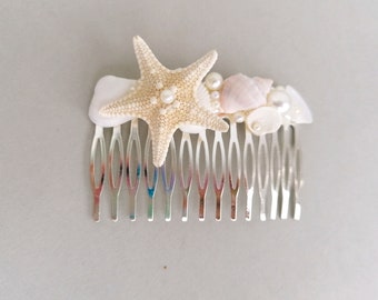 Starfish hair comb, Beach wedding Beach hair accessory,Seashell Hair accessories,Mermaid hair comb,starfish,shell bridal hair comb,Headpiece