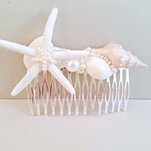 Starfish hair comb Beach wedding Beach hair accessory, Seashell Hair accessories,Mermaid hair comb, Sea shell bridal hair comb,Headpiece