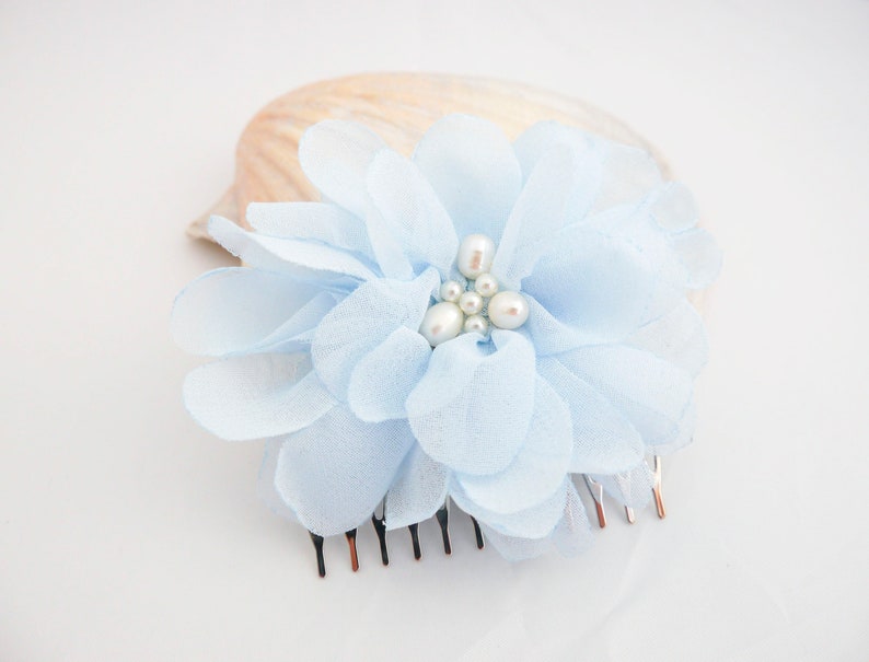 light blue wedding hair accessories