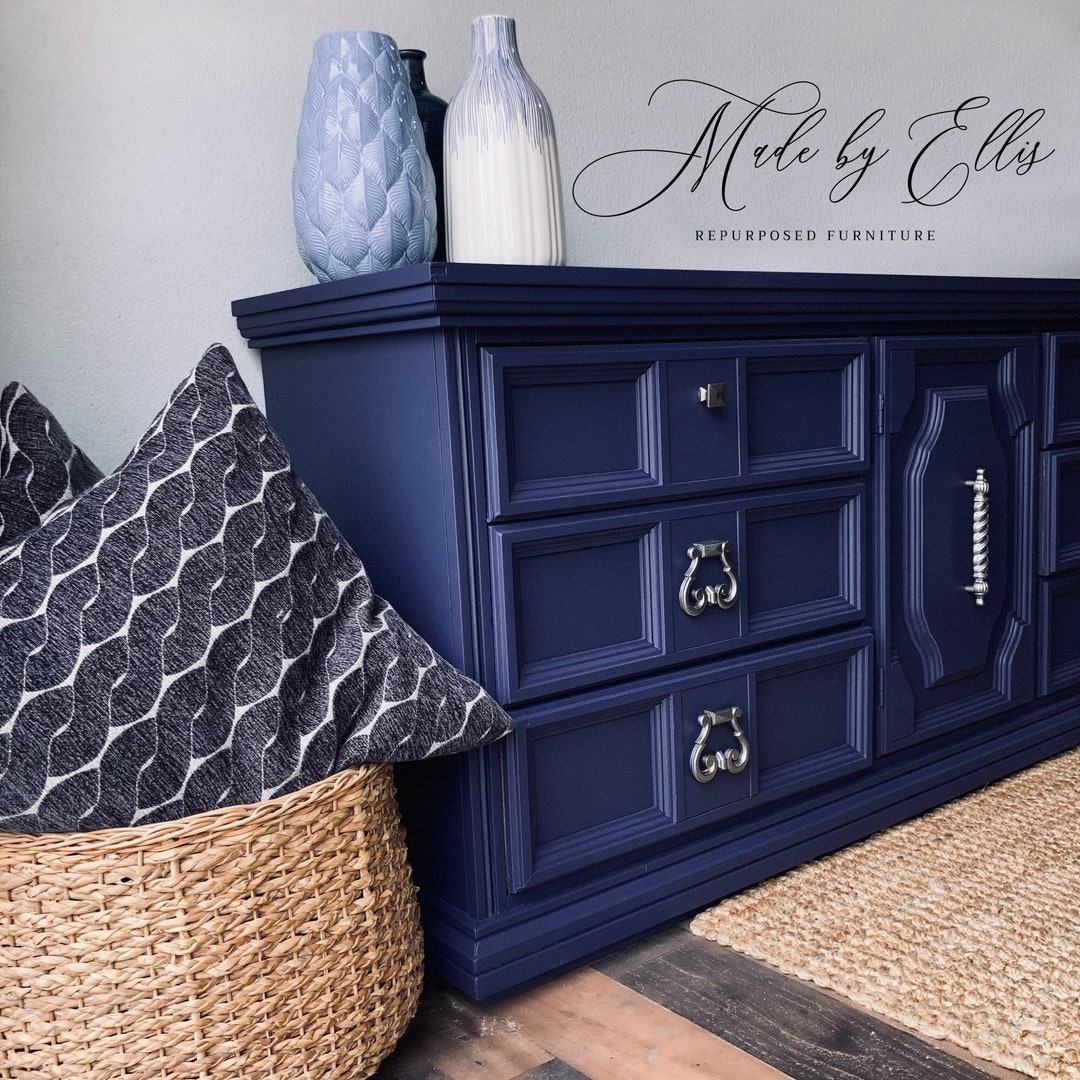 Sold TV Console, Buffet, Sideboard, Dresser, Blue Buffet, Blue