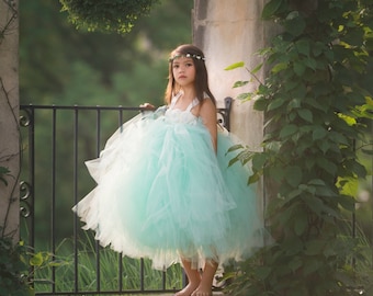 Mint Flower Girl Dress, Mint Tutu Dress, Mint Tulle Dress, Mint Dress, Mint Wedding, Mint Tutu, Mint