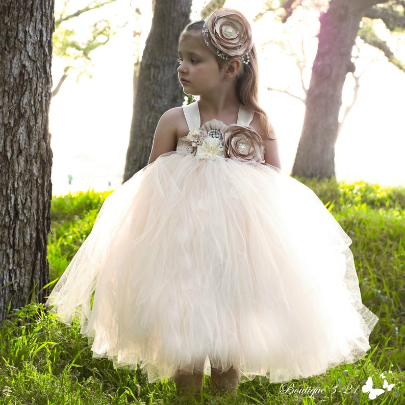 champagne tutu flower girl dresses