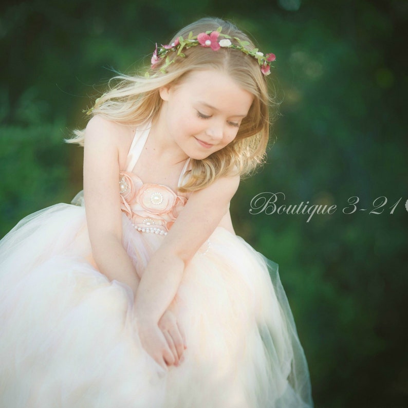 Blush Wedding Blush Dress Blush Flower Girl Dress Tulle Blush Flower Girl Dress Blush Pink Blush Tutu Dress Blush Tulle Dress Blush