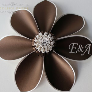 Monogram gift - Paper Flower - Unique Wedding gift - Wedding keepsake - Birthday keepsake - Corporate Christmas gift