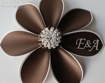 Monogram gift - Paper Flower - Unique Wedding gift - Wedding keepsake - Birthday keepsake - Corporate Christmas gift