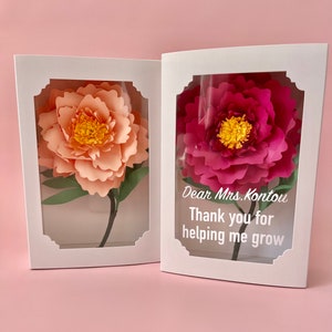 Gift for teacher - Thank you for helping me grow paper flower  shadow box / Bridal shower gift/ Customised Thank you gift