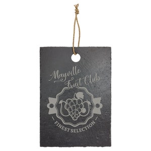 Slate Cutting Board - Large 9.75&quot; x 13.75&quot; with Hanger String - Slate Serving Tray, Slate Cheese Board