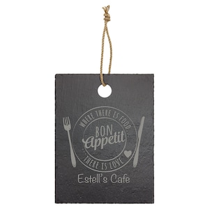 Slate Cutting Board - 8.75&quot; x 11.5&quot; with Hanger String - Slate Serving Tray, Slate Cheese Board