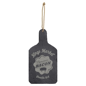 Slate Cutting Board w/ Handle - 9.75&quot; x 13.75&quot; with Hanger String - 6.5&quot; x 9&quot; Work Area - Slate Serving Tray, Slate Cheese Board