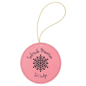 Kerstornament, set van 25 - rond - kunstleer, lasergegraveerd - meerdere kleuren - gepersonaliseerd met naam, monogram of opschrift