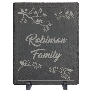Slate Decor Piece - 8" x 10" with Plastic Feet - Slate Welcome Sign, Slate Wedding Sign, Wedding Hashtag Sign