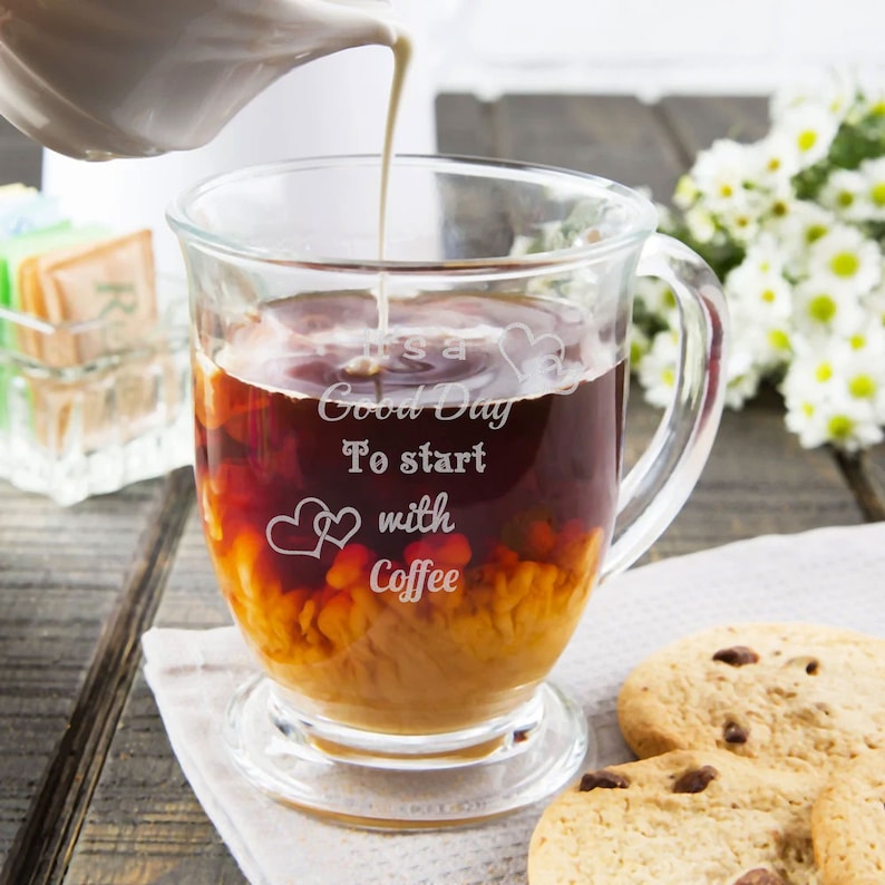 Glass Coffee Mug Extra Large 16 Oz. Personalized Engraved Etsy