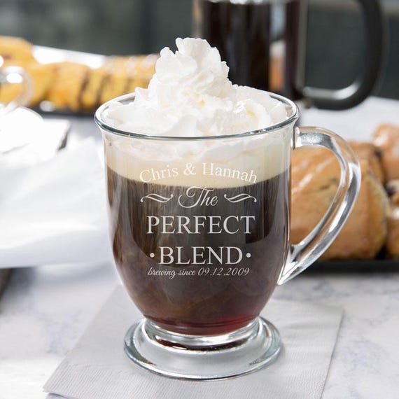 Glass Coffee Mug Extra Large 16 Oz. Personalized Engraved Laser Etched Monogram Initials or Inscription Etsy UK