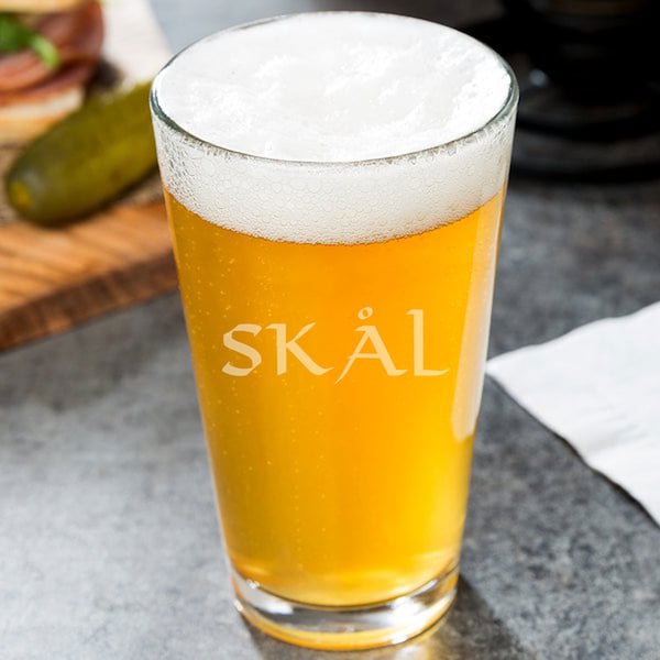 Skal Norse Toast Beer Glass, Norwegian Gift Glass (Multiple Glass Styles Available)