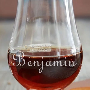 Scotch Glass, 6.5 oz. Glencairn Nosing Glass-  Personalized, Engraved, Laser Etched - Monogram, Initials, or Inscription