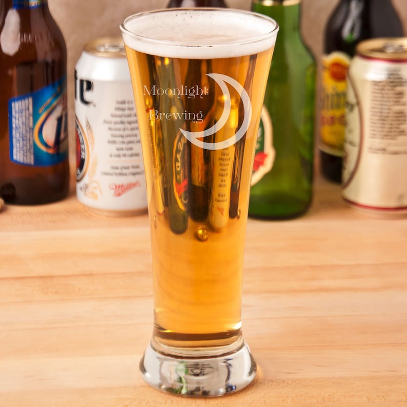Flared Pilsner Beer Glass 16 Oz Personalized Engraved Etsy