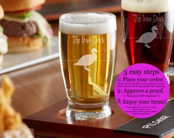 Beer Taster Glass, 5 oz. Sampler Glass for Beer Flight -  Personalized, Engraved, Laser Etched - Monogram, Initials, or Inscription
