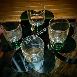 Flight Board with 4 Glasses - Multiple Styles - Acrylic - Drop Though - Choice of Glass Style - Name, Inscription, or Logo