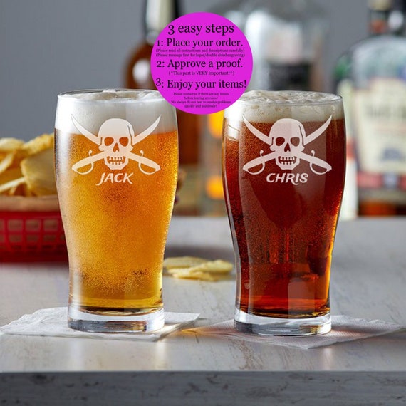 Custom Engraved Pint Glass, Laser-Etched Pint Glass