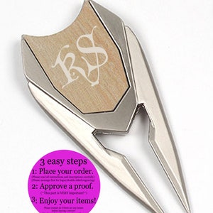 Divot Repair Tool with Magnetic Custom Ball Marker -  Personalized, Engraved, Laser Etched - Monogram, Initials, or Inscription