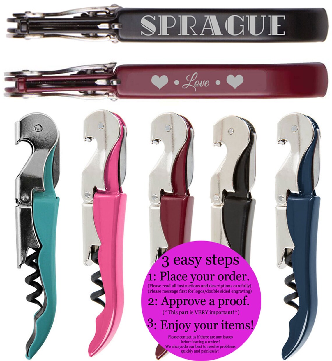 Pulltap's Waiters Corkscrew multiple Colors Available Etsy